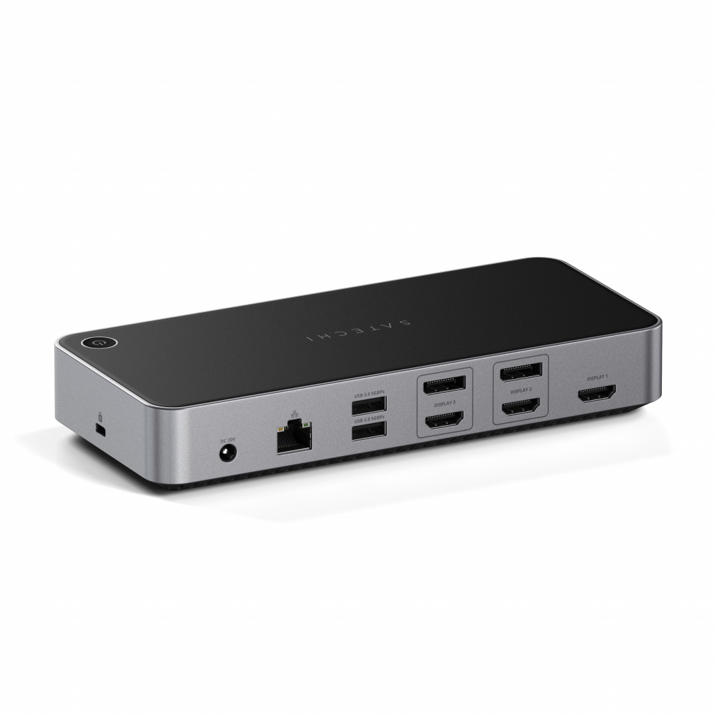 Satechi Aluminium 4K Display Docking Station (3x 4K/60Hz,2x DisplayPort 1.4 4k/60Hz,3x HDMI,1x DP Alt Mode 1x USB 3.1,1x USB-C 3.1 Gen2,2 x USB3.0,1x USB-C 3.0,1x Ethernet ,1x Audio, Kensington Lock) - Grey - Slika 6