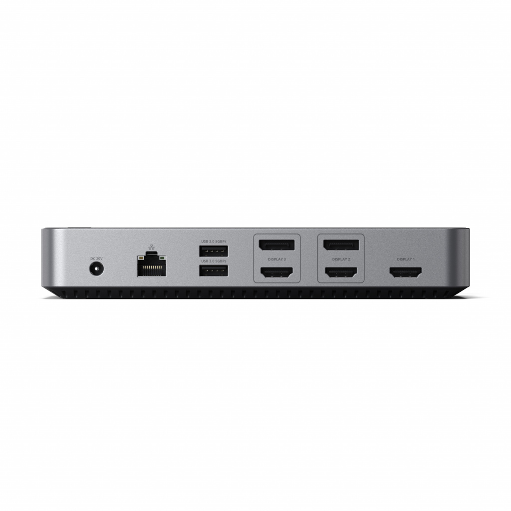 Satechi Aluminium 4K Display Docking Station (3x 4K/60Hz,2x DisplayPort 1.4 4k/60Hz,3x HDMI,1x DP Alt Mode 1x USB 3.1,1x USB-C 3.1 Gen2,2 x USB3.0,1x USB-C 3.0,1x Ethernet ,1x Audio, Kensington Lock) - Grey - Slika 5