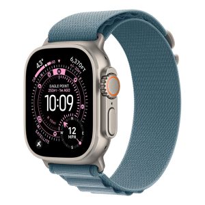 Apple Watch Ultra 3 Cellular 49mm Natural Titanium Case with Light Blue Alpine Loop - Small